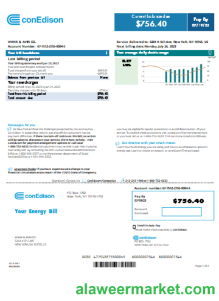 Con Edison utility business bill,  page 1, SCR